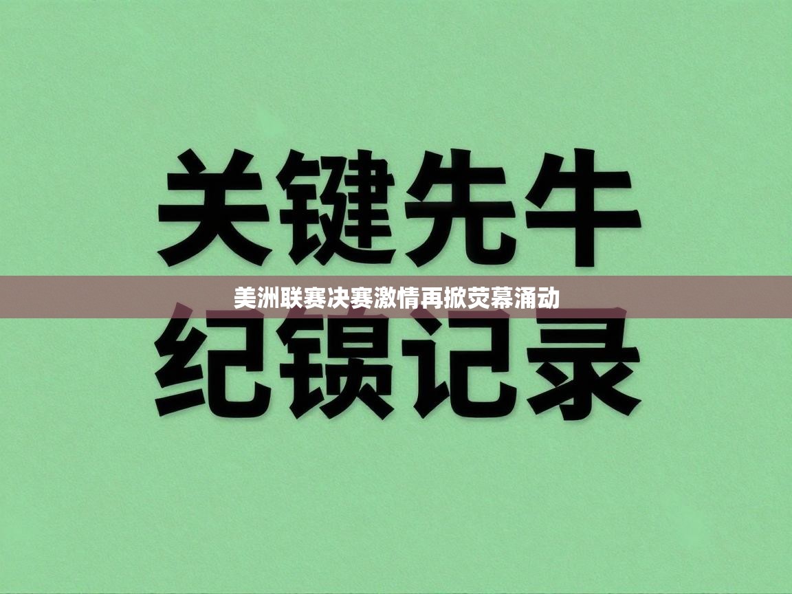 美洲联赛决赛激情再掀荧幕涌动  第1张